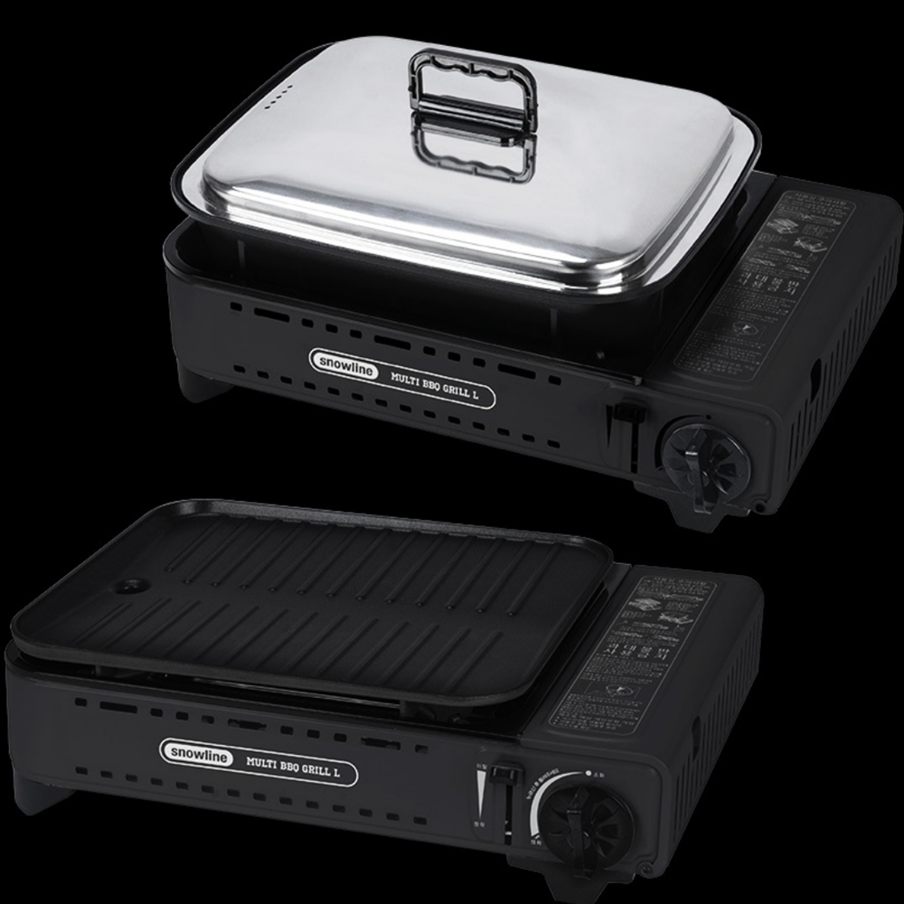 스노우라인 구이바다 멀티BBQ그릴L 블랙에디션 캠핑 휴대용 가스 버너 올인원 그릴