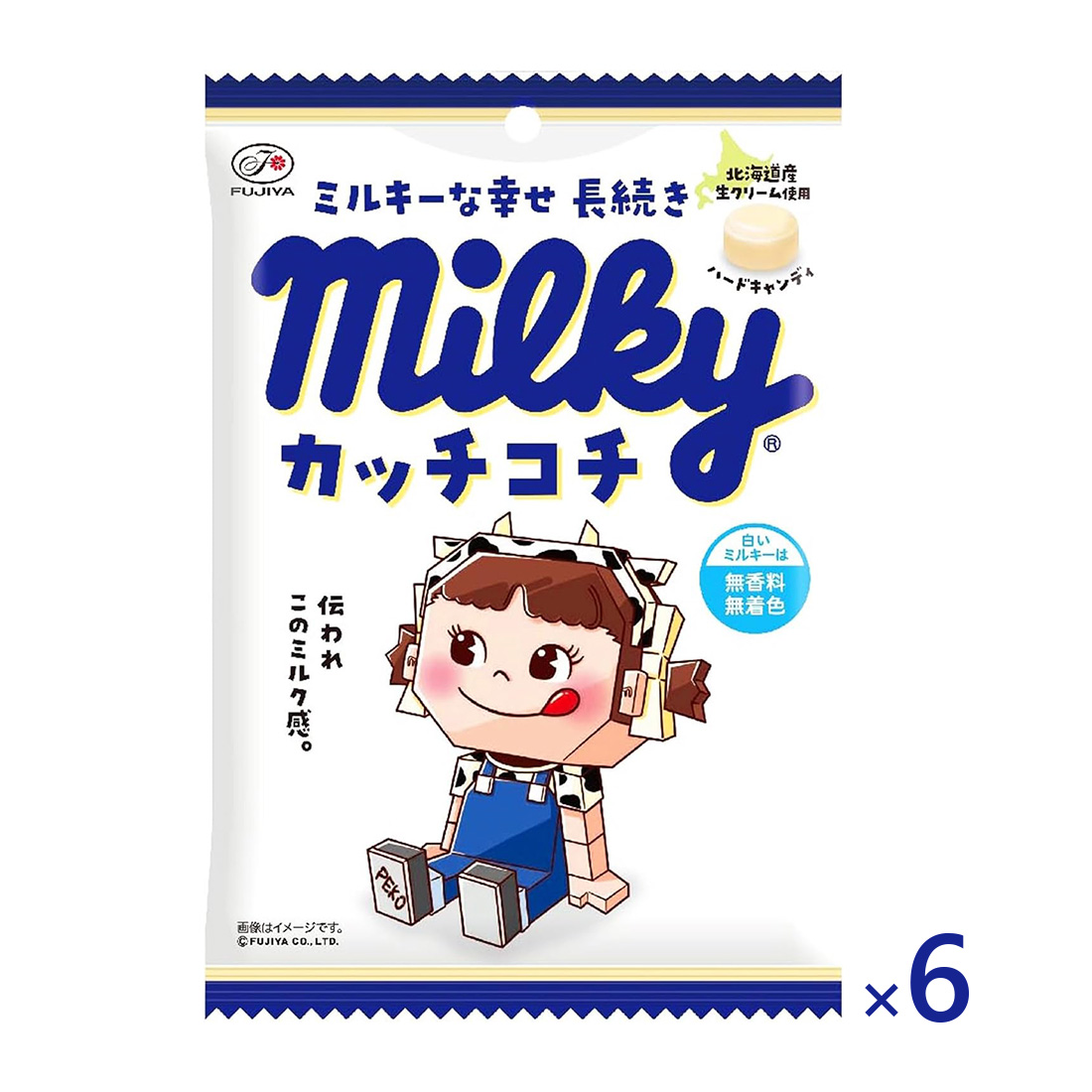 후지야 페코짱 딱딱한 밀키 캔디 72g 6개세트