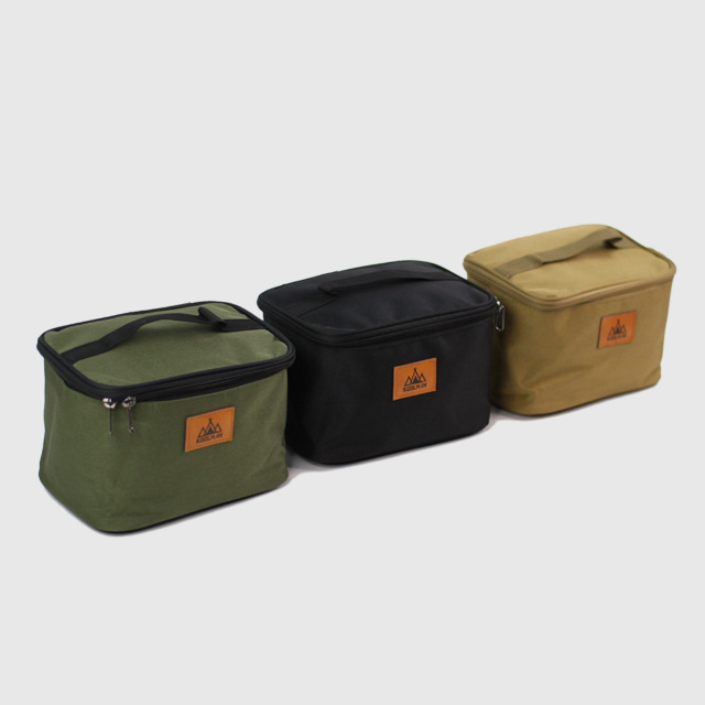 KOOLMAN 쿨맨 캠핑 소품 수납 가방 부탄·이소 겸용 골든브라운