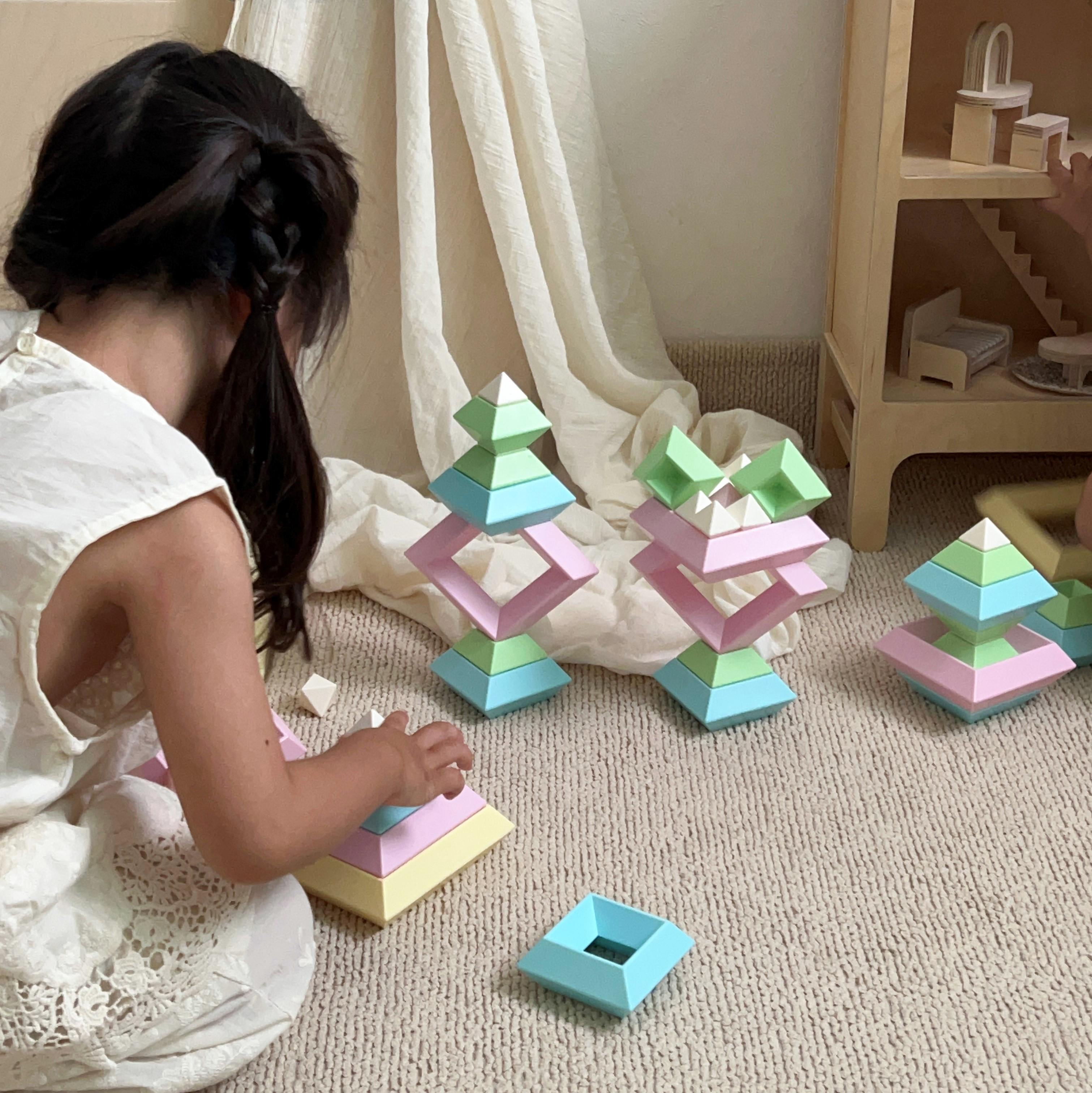다이아몬드 블럭 수학 몬테소리 교구 블록 유아 아기 장난감