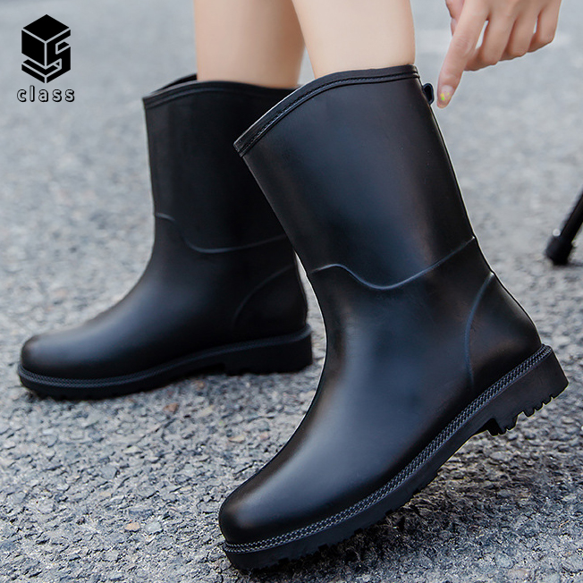 여성 장화 미들 레인부츠 (성인 여름 예쁜 비 미끄럼방지 방수)