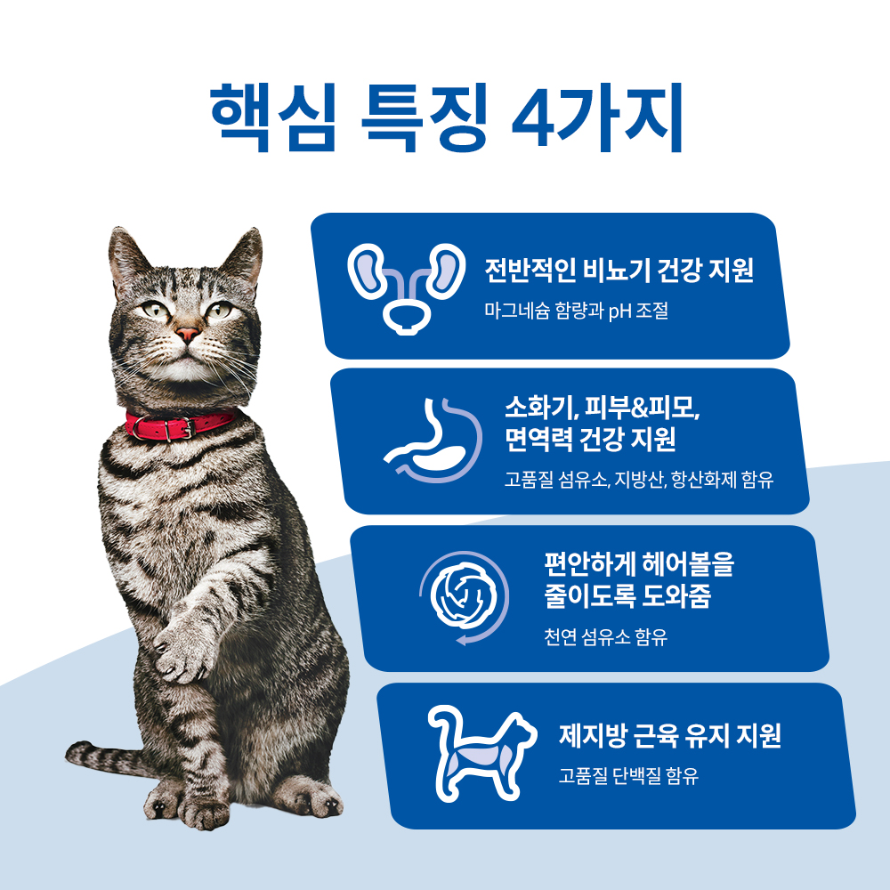 힐스 고양이사료 어덜트 유리너리 헤어볼 컨트롤 1.6kg 이미지 3