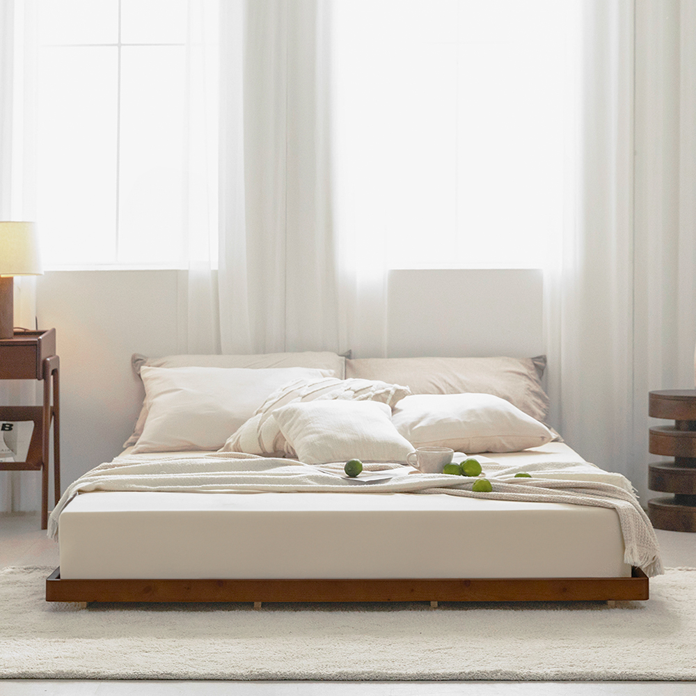 올쏘 오프 저상형 원목 무헤드 퀸 침대 프레임 매트리스 깔판 Q
