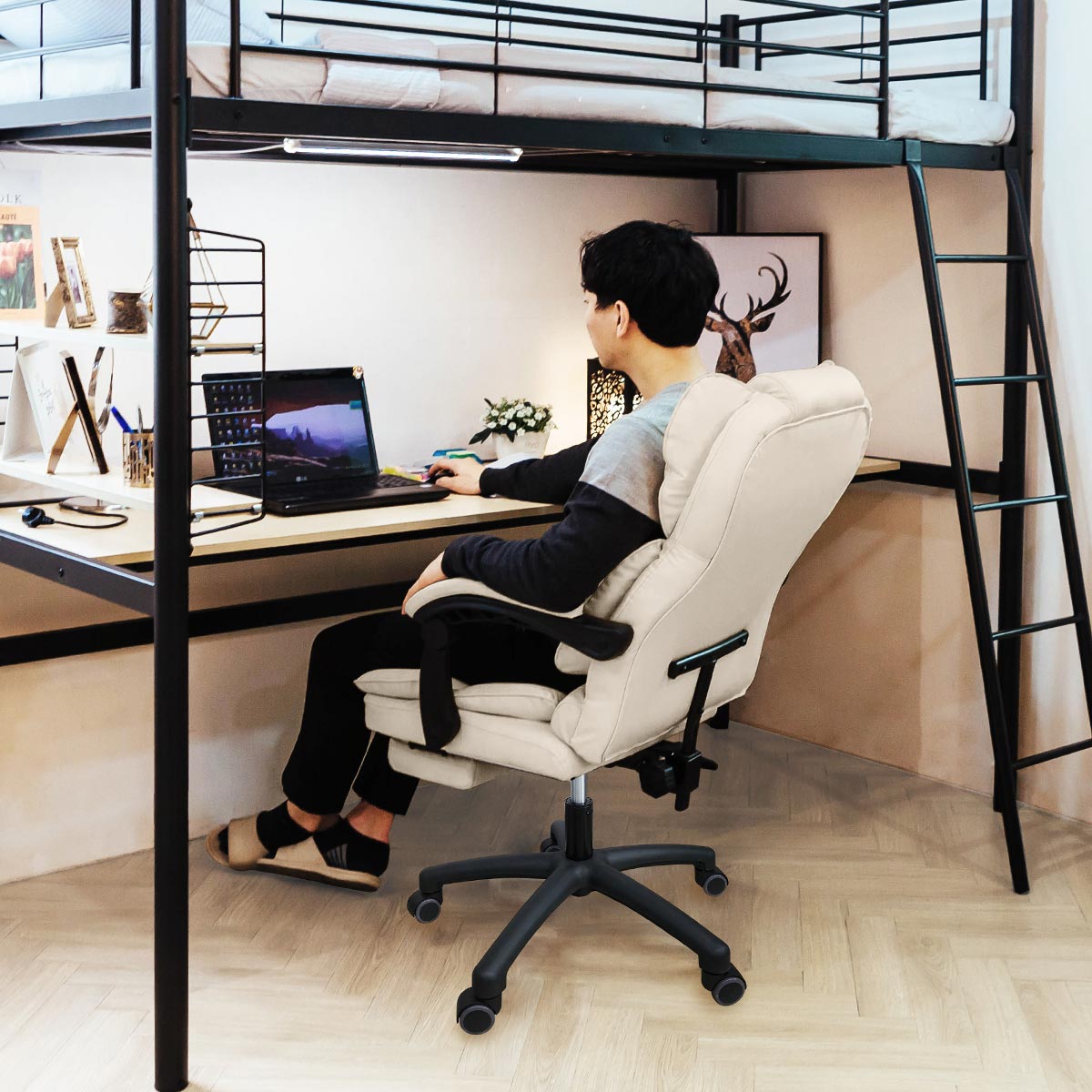 일루일루 미니 타이탄 컴퓨터 게이밍의자 사무용 학생용 리클라이너 발받침포함