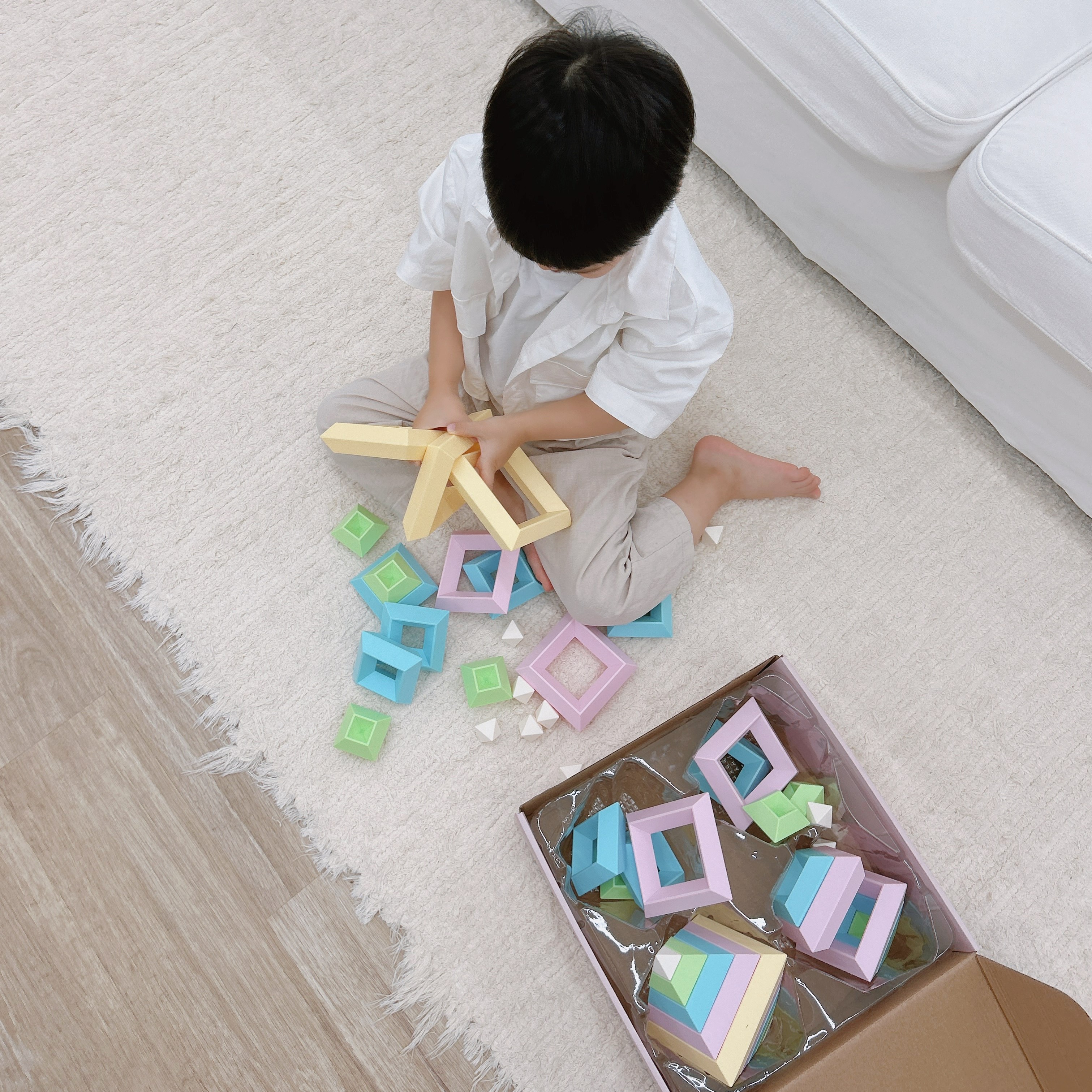 다이아몬드 블럭 수학 몬테소리 교구 블록 유아 아기 장난감