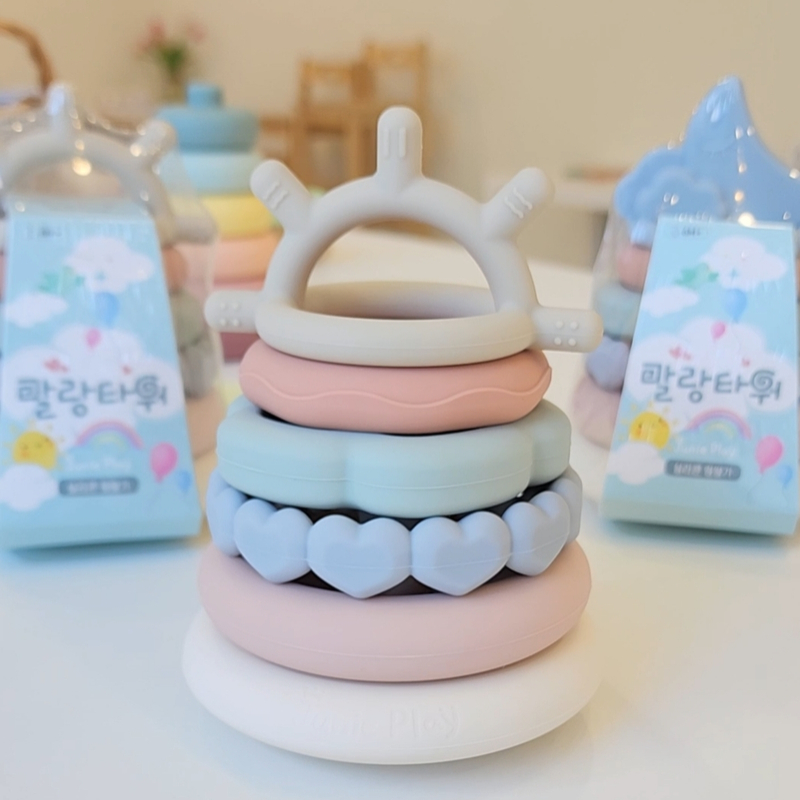 말랑타워구름 아기 컵쌓기 링쌓기 링끼우기 15개월아기장난감 - 상세 이미지 2