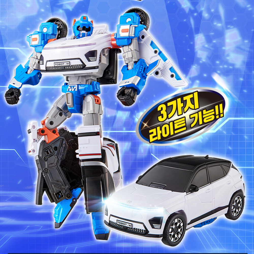 또봇 W 대도시의 영웅들 현대 코나 일렉트릭 자동차 로봇 장난감 남자아이 선물 스티커 세트 - 상세 이미지 2