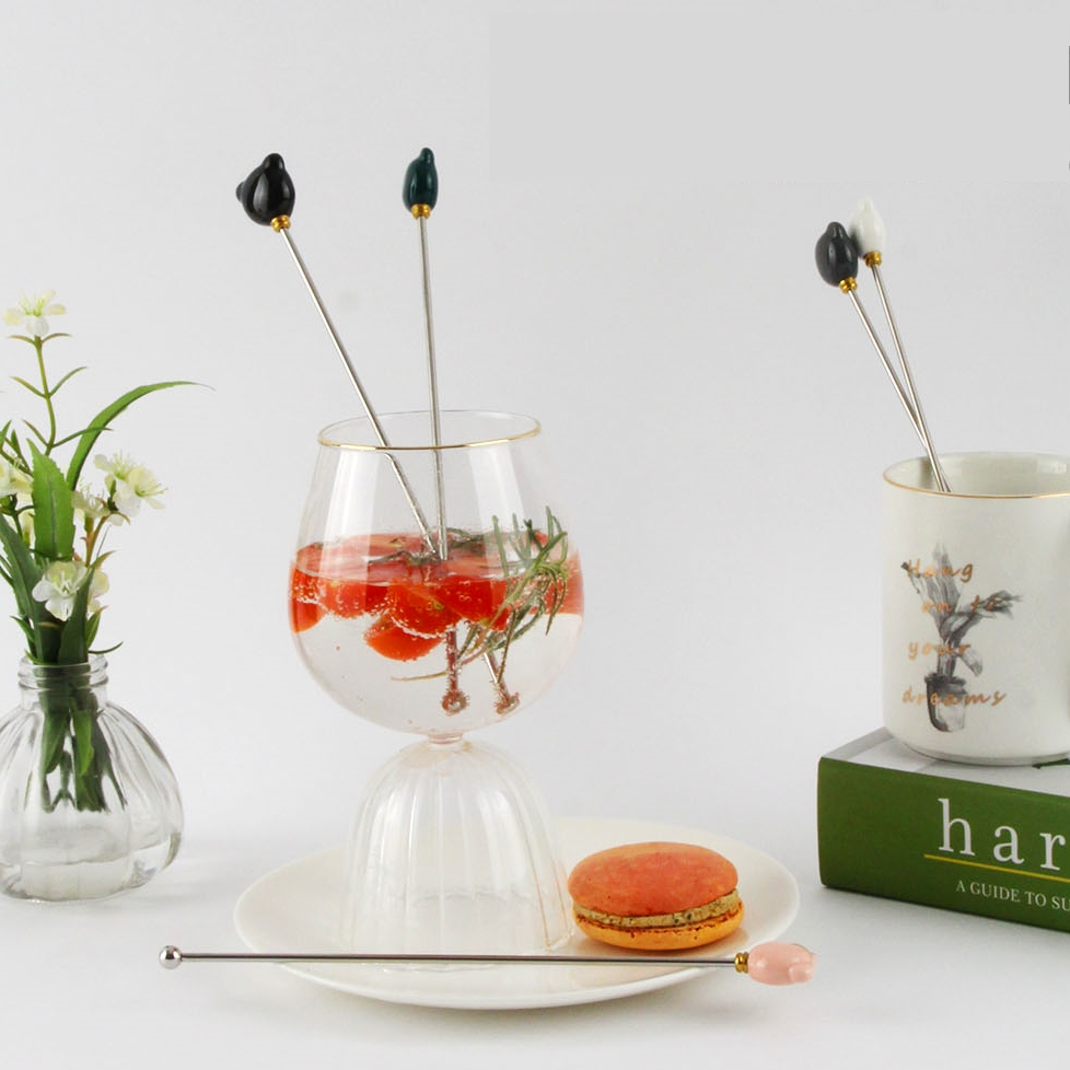 곰돌이 머들러 하이볼 스틱 롱티스푼 칵테일 커피 젓는거