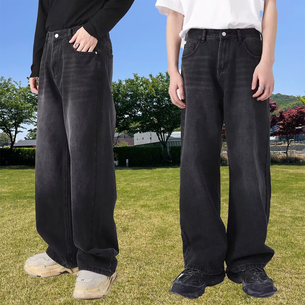 남자블랙진 남자와이드청바지 - 상세 이미지 4