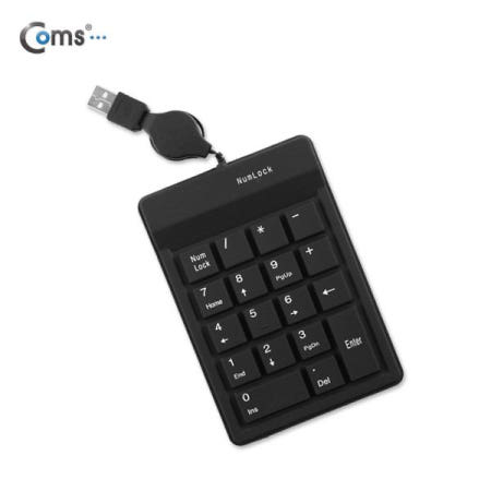 라이트컴 Coms 키패드 (USB 자동감김) 18 key 고무, 검정 (ITA685)