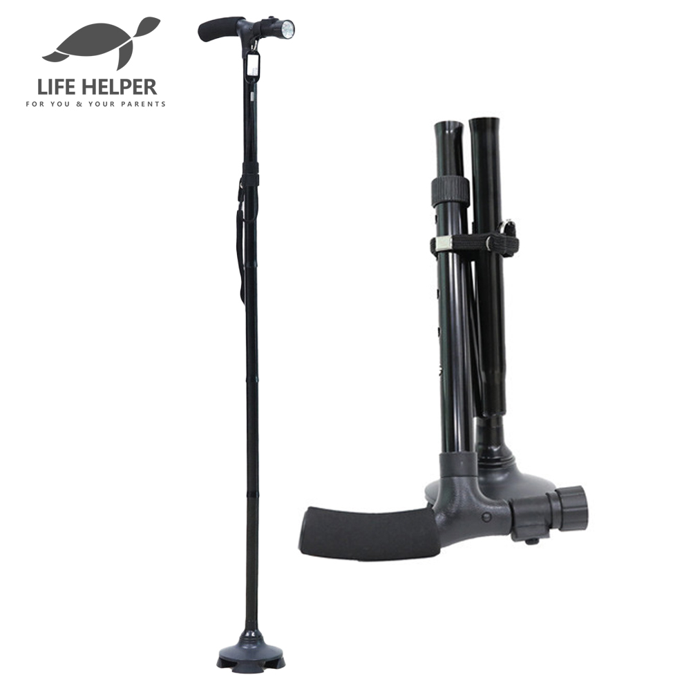 LH-G2 지팡이 어르신 경량 후레쉬 접이식 할머니 할아버지 노인 휴대용 네발 활동 의료용 - 메인 이미지