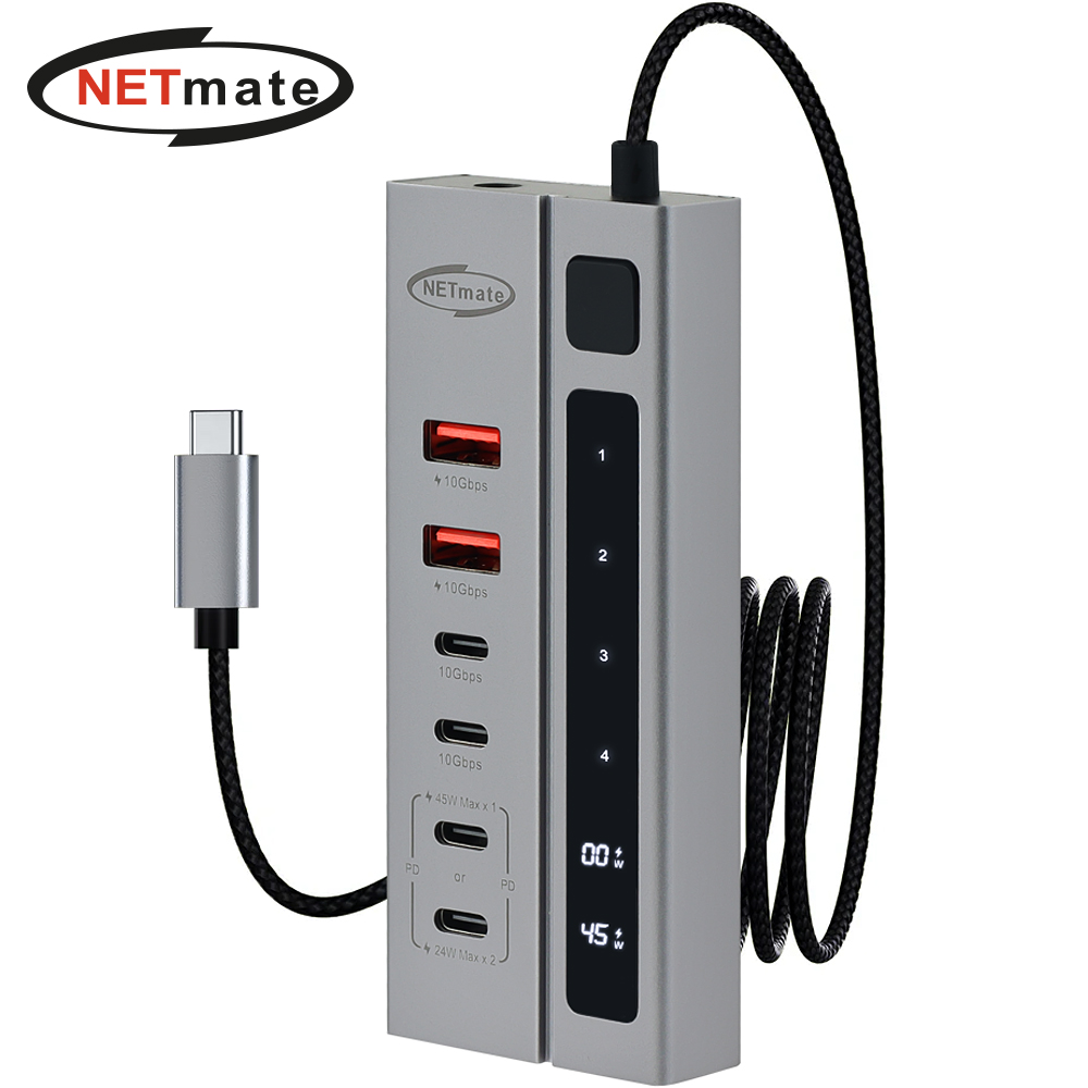 강원전자 넷메이트 USB3.2 C타입 6포트 허브(PD충전 2포트) NM-UBC3124 - 메인 이미지