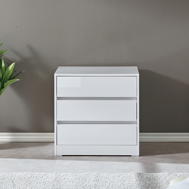 미니 서랍장 E0 600mm, 3단, 화이트 - 메인 이미지