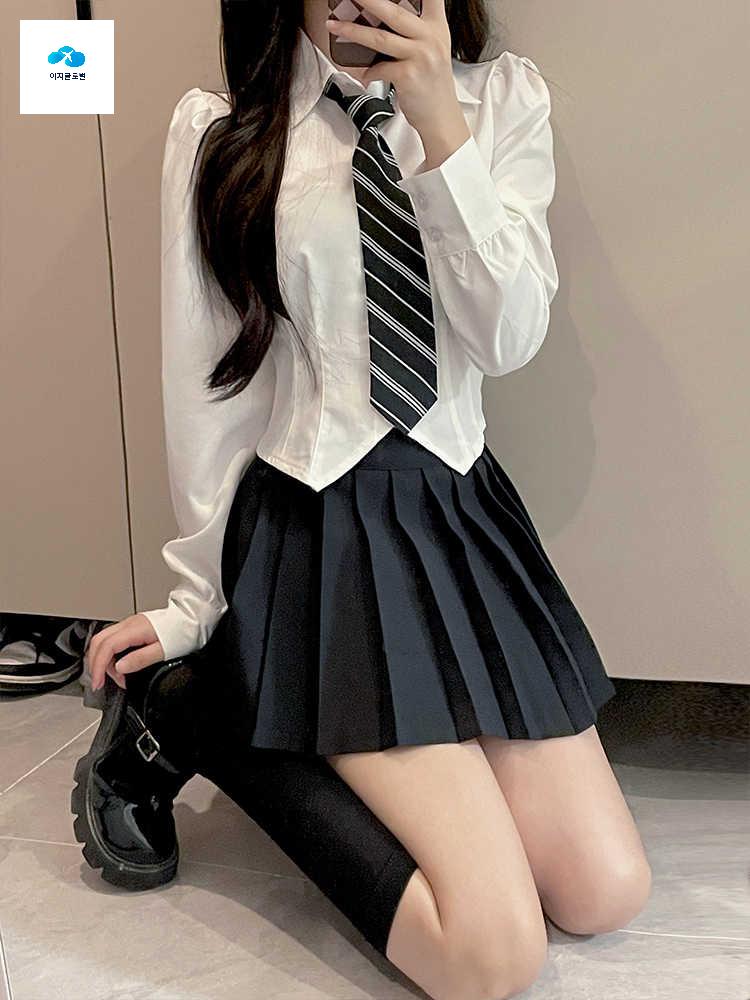 컨셉 영국 룩 코스프레 체크 하이틴 일본 교복 - 상세 이미지 4