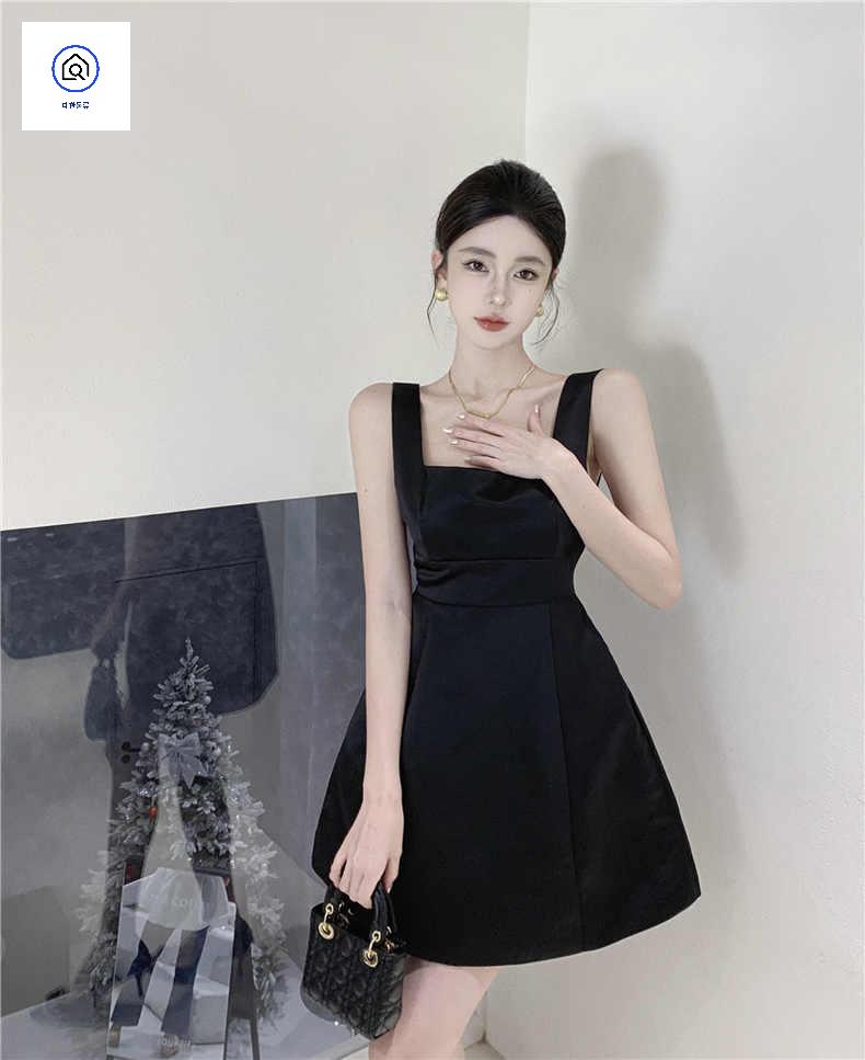 컴 피로연 미니 결혼식부 새틴 드레스 큐빅 원피스 - 상품 이미지