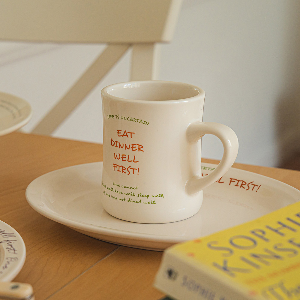 시라쿠스 뉴욕 레터 레터링 홈카페 집들이 선물 오목 머그컵 2P 세트 이미지 6