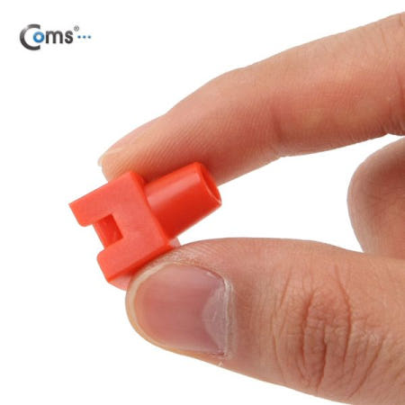 라이트컴 Coms 부트(사각) 빨강 RJ45, PVC통 - 100EA (NT429)