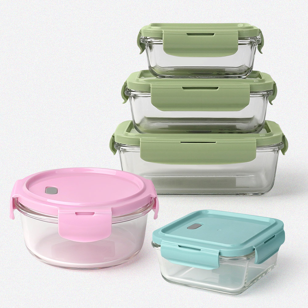 내열유리 전자레인지 용기 반찬통 냉동밥 밥보관 이유식 소분 저장 원형 사각