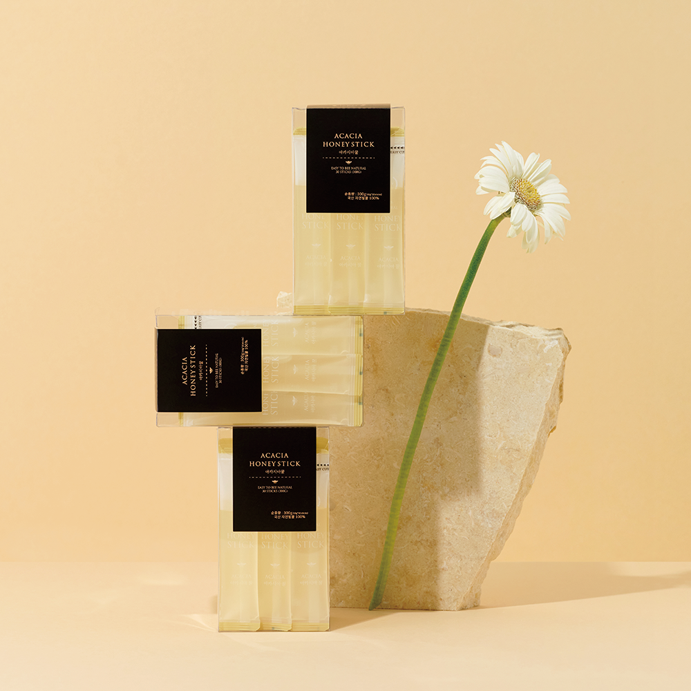 허니바이허니 자연 벌꿀 스틱 90포입 국산 아카시아 선물 세트