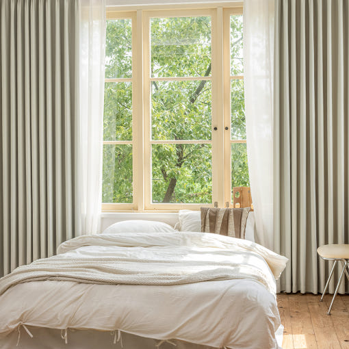 사라하우스 소프트 양면 형상기억 커텐 원단 질감