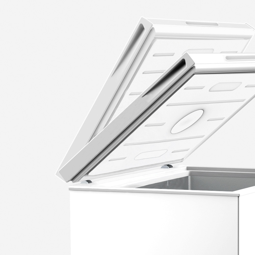 더함 소형 미니 냉동고 스탠드 뚜껑형 냉동고 화이트 66L