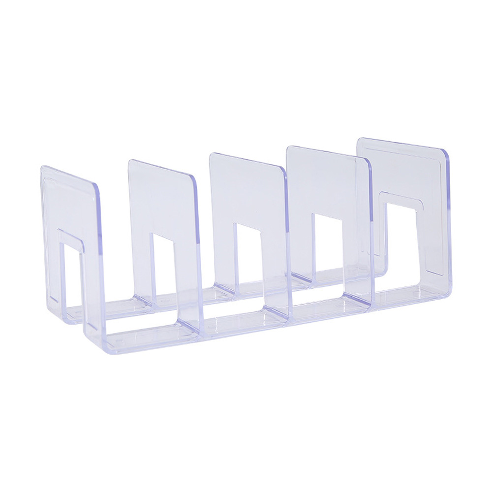 아크릴 책꽂이 책상위 책장 칸막이 간이 투명 책꽂이 미니 책정리대 북엔드 4칸
