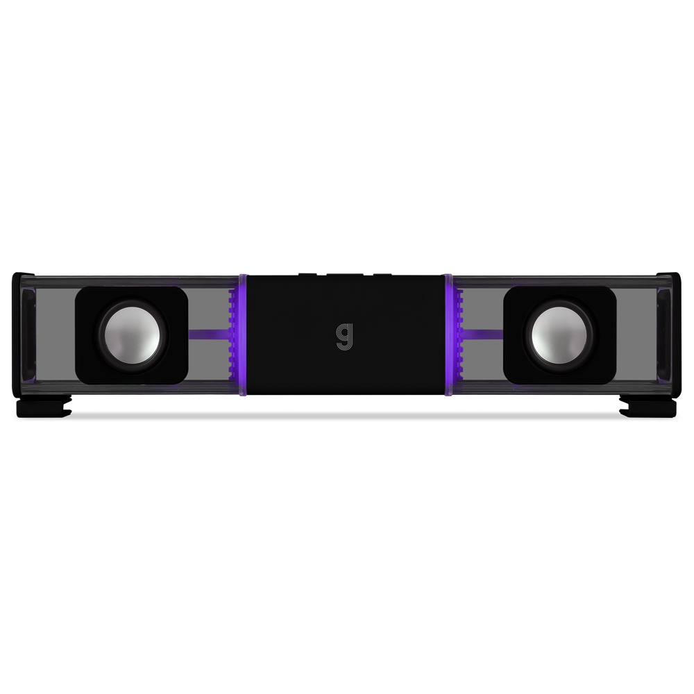 지클릭커 슈퍼히어로 G-SHOT 트랜스 RGB 페어런트 우퍼 컴퓨터 사운드바 블랙 - 상품 이미지