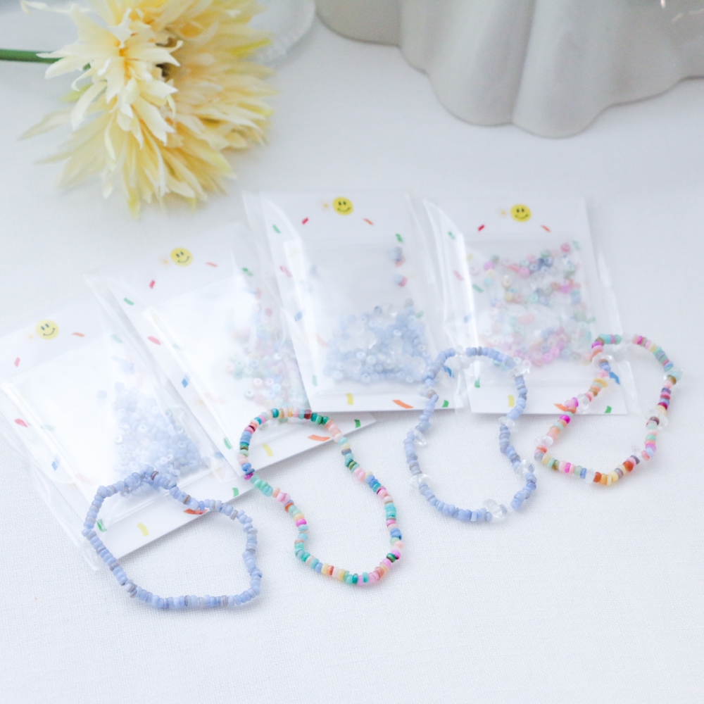 여름 컬러 비즈 팔찌 DIY 만들기 키트 세트 크리스탈 우정 악세사리 취미 공예 재료 - 상품 이미지
