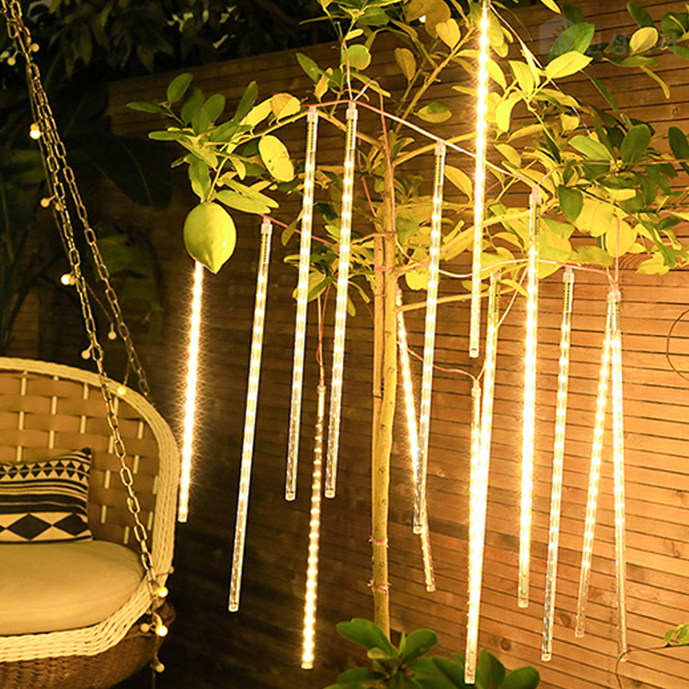 태양광 줄조명 태양열 전구 트리 수목등 야외 정원 테라스 라인 조명 스노우풀 30cm - 상세 이미지 2