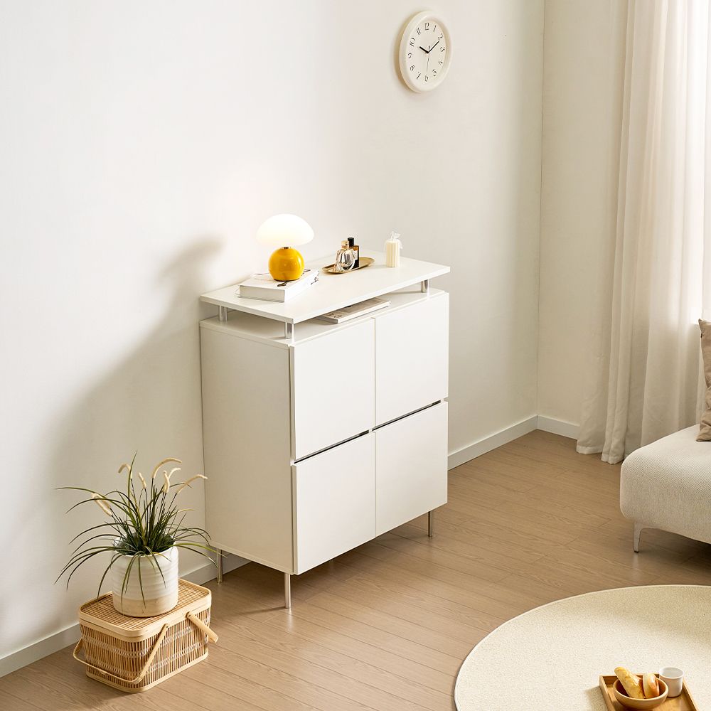 로아 수납장 모듈 다용도 거실 맘마존 (다리형/상판형) 800, 2단, 화이트