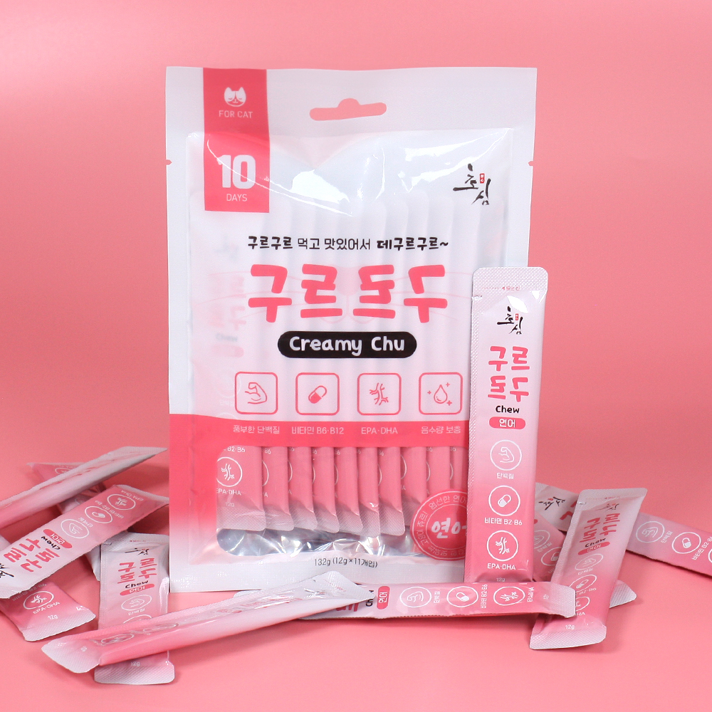 초심 구르구르 아기 고양이 츄르 크리미츄 치킨 12g x11p 이미지 8