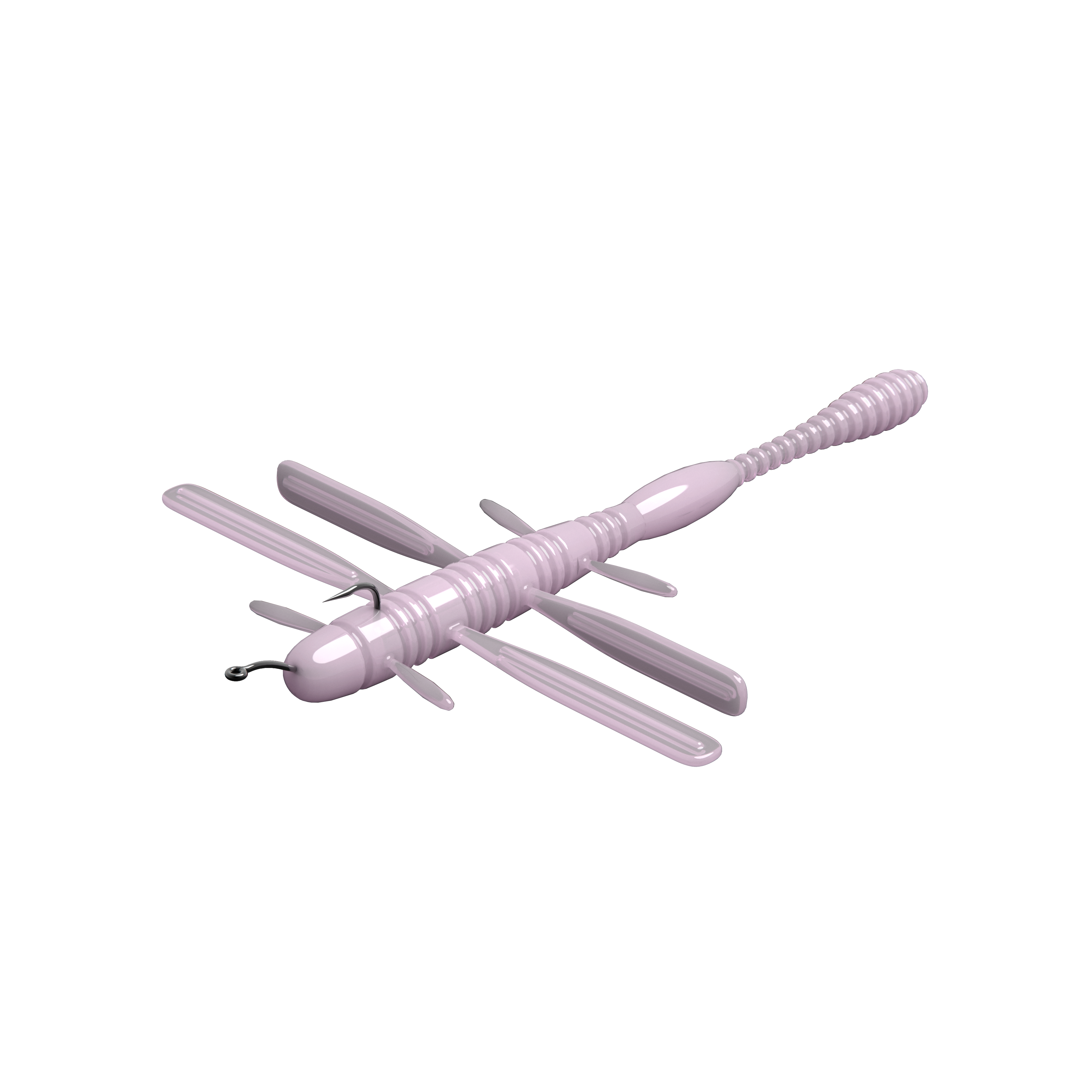 텐지 패들벅 배스웜 4인치 잠자리웜 탑워터 벌레웜 네꼬 프리리그 다운샷 텐지핑크, 10cm(4인치) - 상세 이미지 4