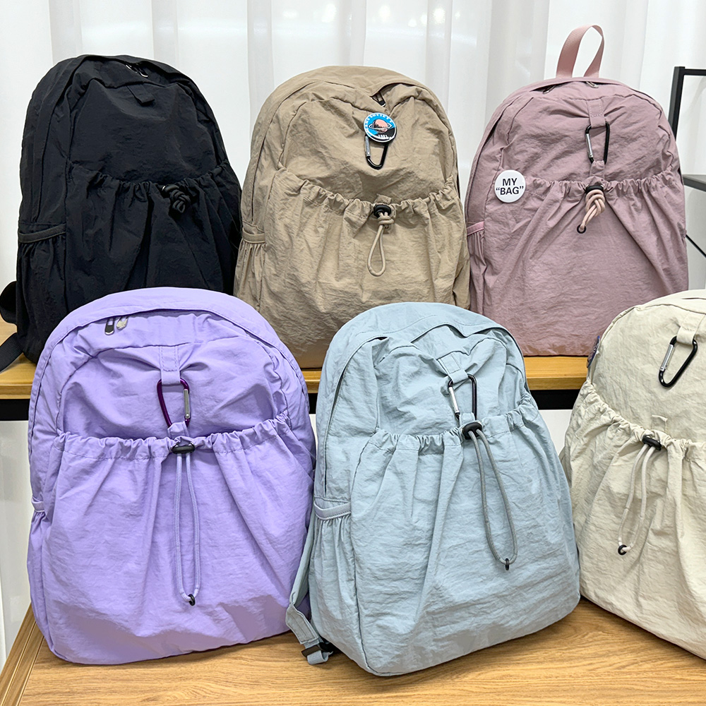 가벼운 나일론 백팩 나들외 외출 아담한 초경량 백팩 엄마 할머니 등에메는 가방 이미지 6