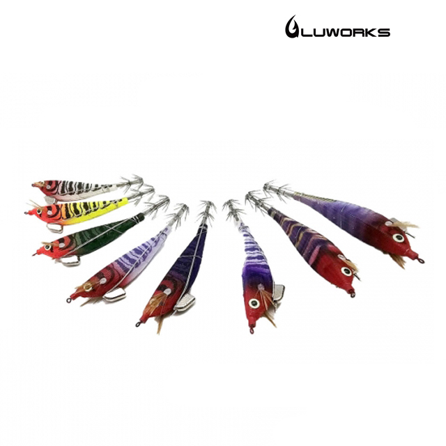 루웍스 퍼플이네 삼봉 에기 심해 갑오징어 한치 오모리그 슷테 LWE-14 레드헤드 화이트, 9.8cm - 상세 이미지 2