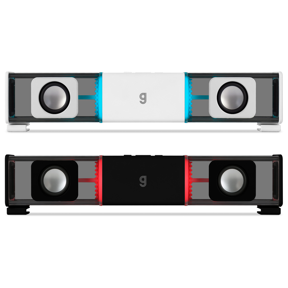 지클릭커 슈퍼히어로 G-SHOT 트랜스 RGB 페어런트 우퍼 컴퓨터 사운드바 화이트 이미지 6