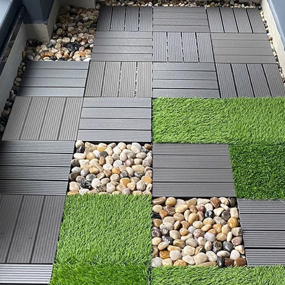 현관 베란다 데크 셀프 타일 우드