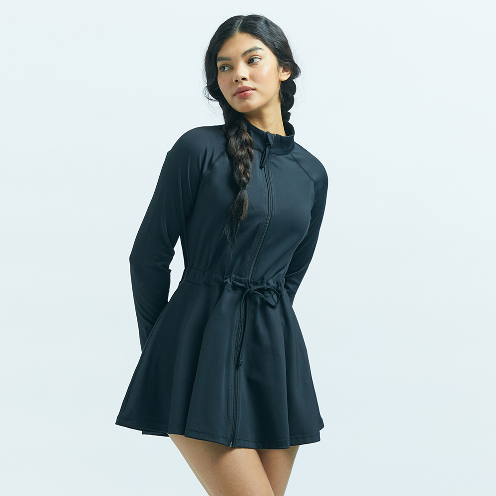 원피스 수영복 여성 래쉬가드 비치웨어 빅사이즈 체형커버 리본 스트링 팬츠세트