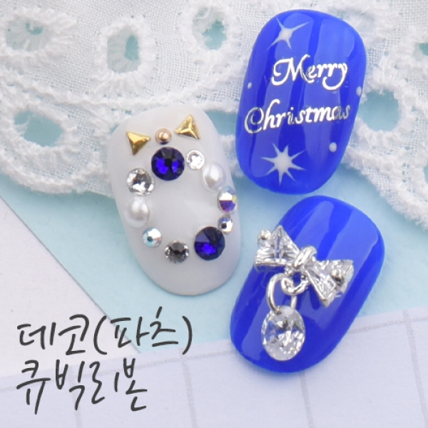 데코 네일 파츠 댕글 큐빅 리본 (1개입) - 상품 이미지