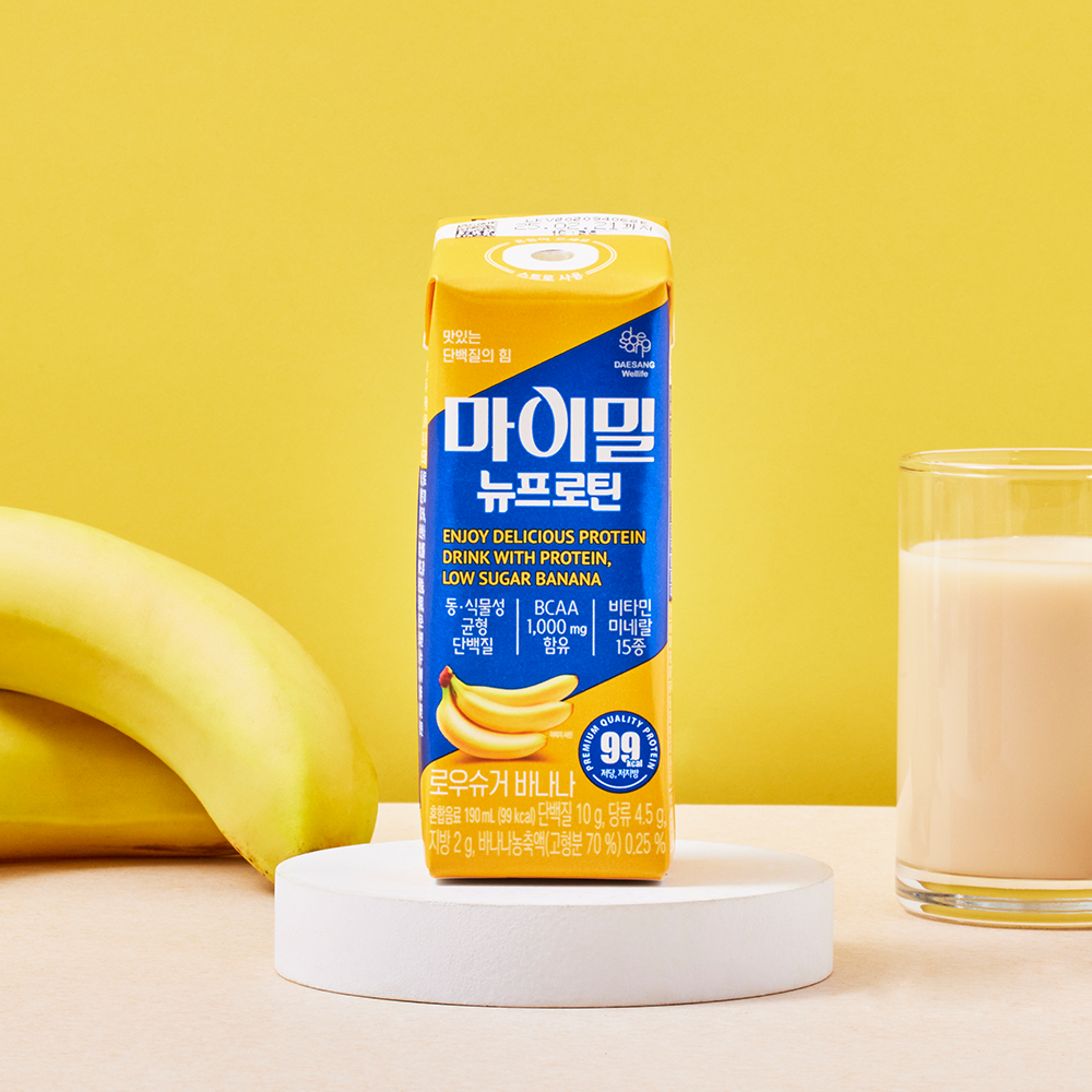 마이밀 뉴프로틴 로우슈거 바나나 190 mL 30팩 단백질 음료 맛있게 먹은 솔직 후기 - 대표 이미지