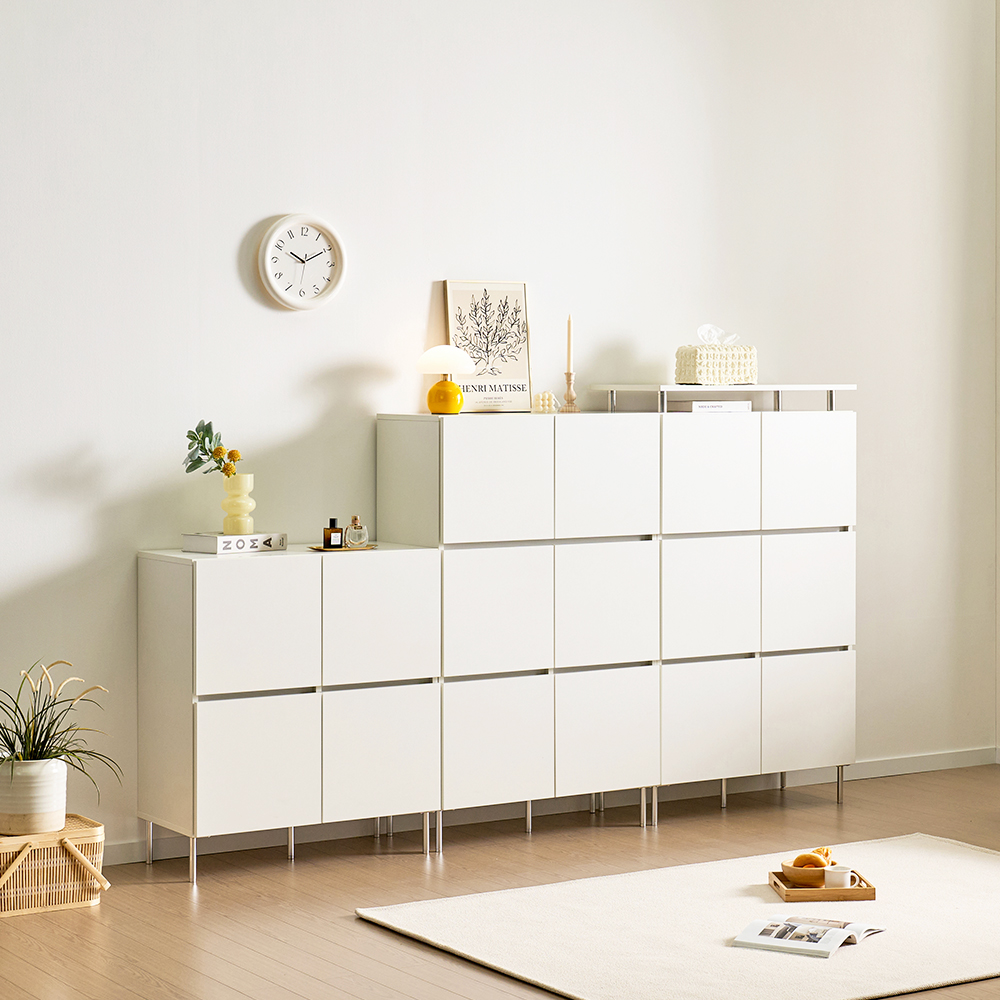 로아 수납장 모듈 다용도 거실 맘마존 (다리형) 800, 2단, 화이트