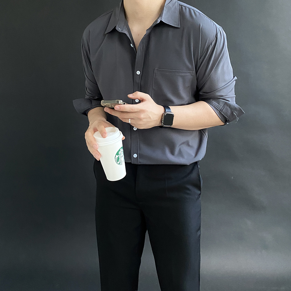 남성여름긴팔남방 남성여름와이셔츠 - 상세 이미지 2