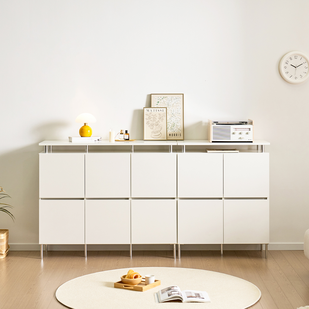 로아 수납장 모듈 다용도 거실 맘마존 (다리형/상판형) 800, 2단, 화이트