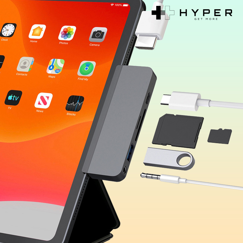 하이퍼드라이브 6in1 HD319B 아이패드 일체형 HDMI 4K PD충전 멀티허브