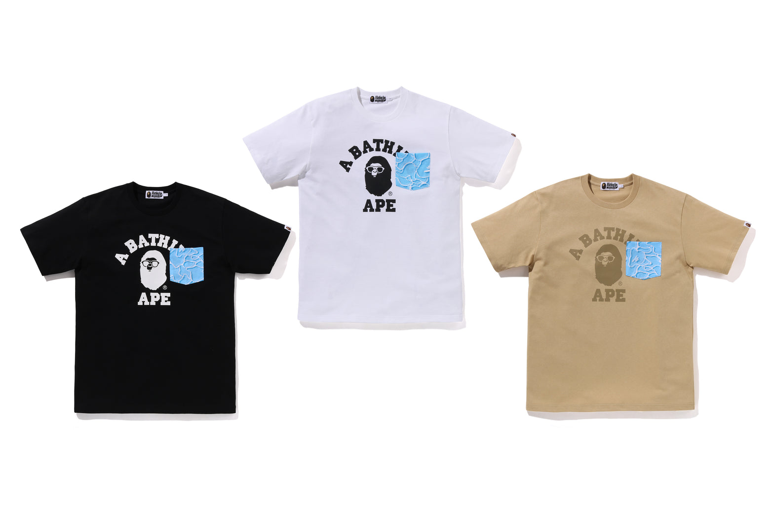 베이프 반팔티 ABC SEA SURFACE CAMO POCKET COLLEGE 1K70-109-001 - 상세 이미지 4