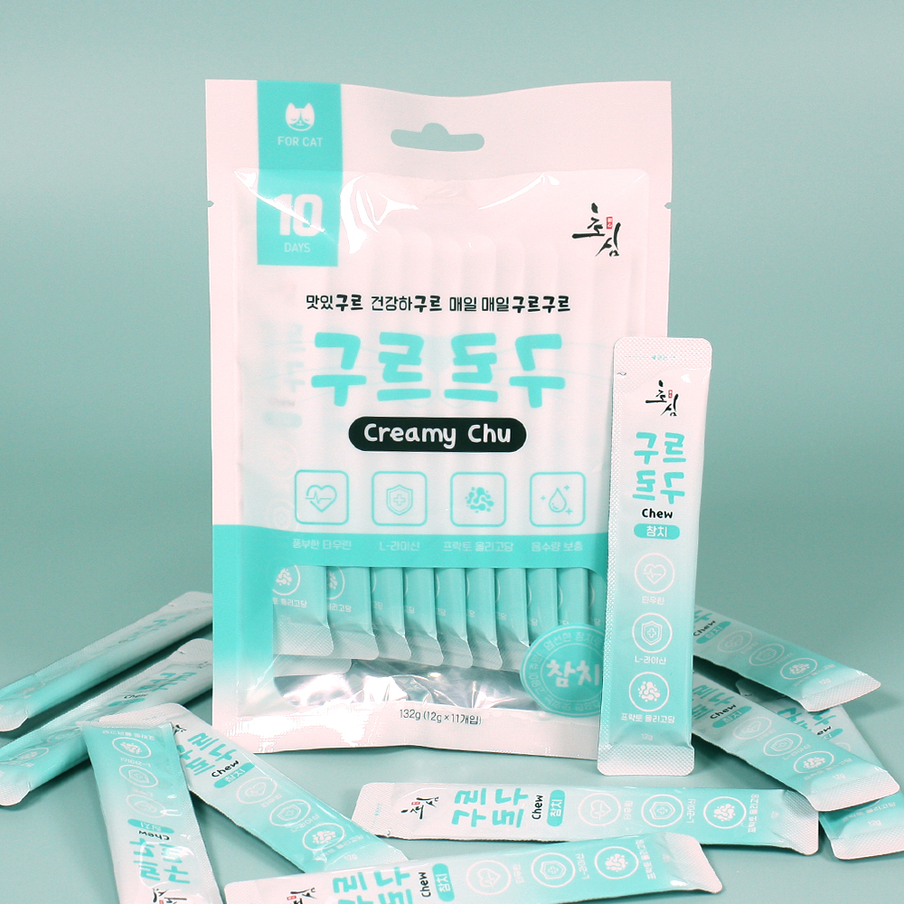 초심 구르구르 고양이 대용량 츄르 간식 크리미츄 연어 12g x11p - 상세 이미지 5