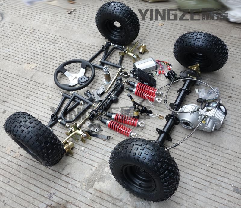 고카트 만들기 키트 타이어 액슬 부품 DIY 전동 스티어링 프레임 4륜 48V500W (라이트 타이어+쿠션+컨트롤러) - 상세 이미지 3