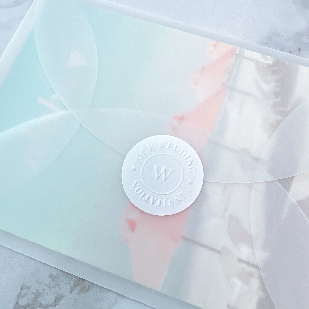 청첩장스티커 모조지 입체 형압 24p 웨딩 청첩장봉투 스티커
