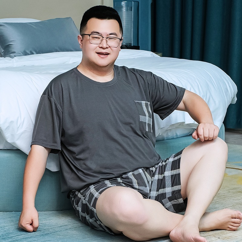 빅사이즈 여름 잠옷세트 남자 순면 홈웨어 반팔 반바지 뚱뚱남 파자마 편한 5XL까지 13종 상품 이미지