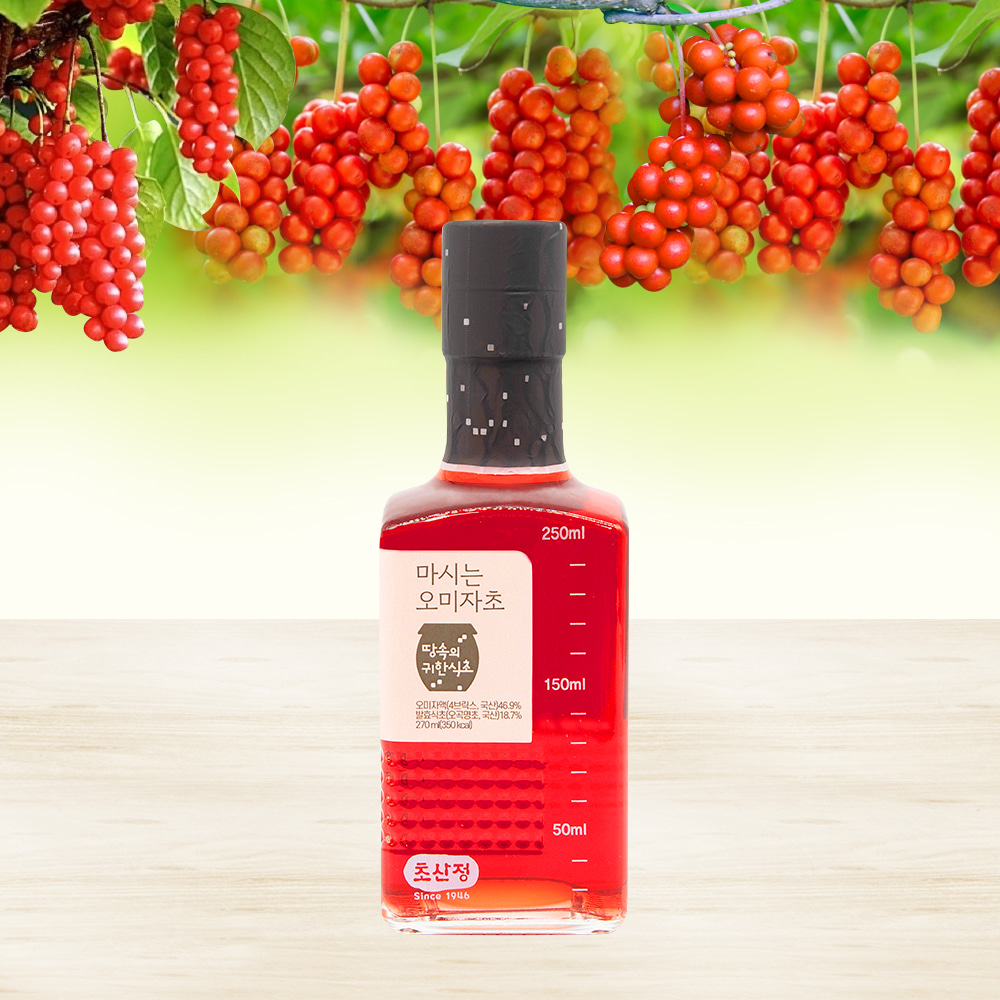 초산정 마시는 오미자초 270ml/천연 비타민/에너지/자연 발효 식초/한상준/NO 첨가물 : 온더네이처
