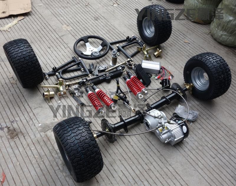 고카트 만들기 키트 타이어 액슬 부품 DIY 전동 스티어링 프레임 4륜 48V500W (라이트 타이어+쿠션+컨트롤러) - 상세 이미지 2